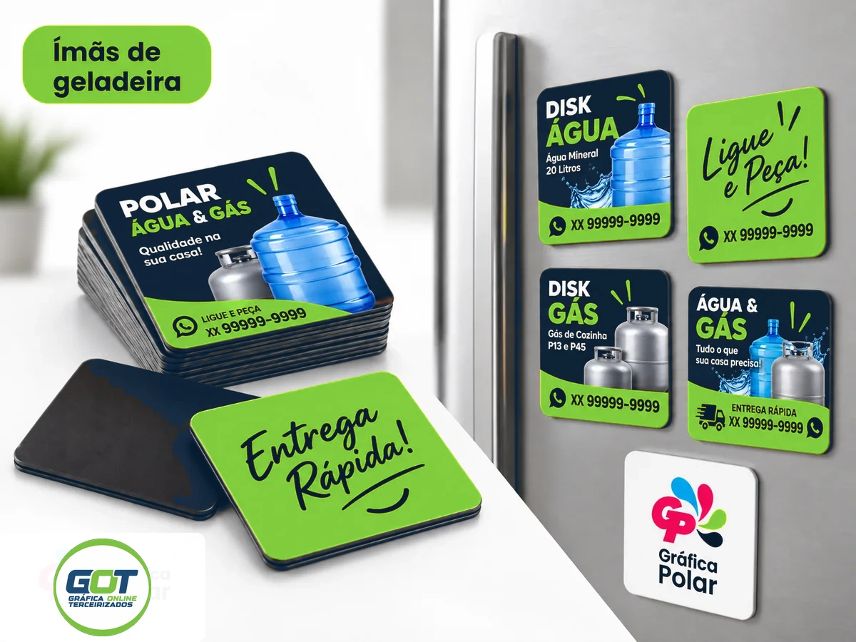 Ímãs de geladeira para água e gás